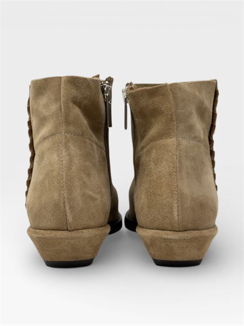 Stivaletti in suede beige con dettaglio intrecciato IL LACCIO | GRETA03VELOUR132BIS